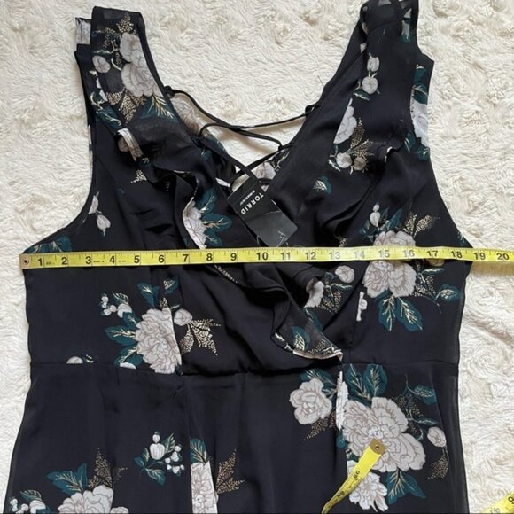 TORRID Black Floral Chiffon Skater Dress Size 12 - Picture 4 of 8